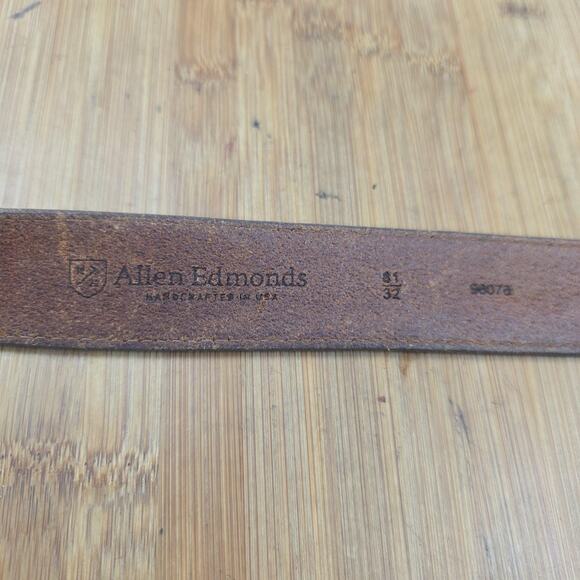 Allen Edmonds Belt Mens 32 Brown Leather Handcrafted Made in USA Dress Casual - Picture 5 of 14